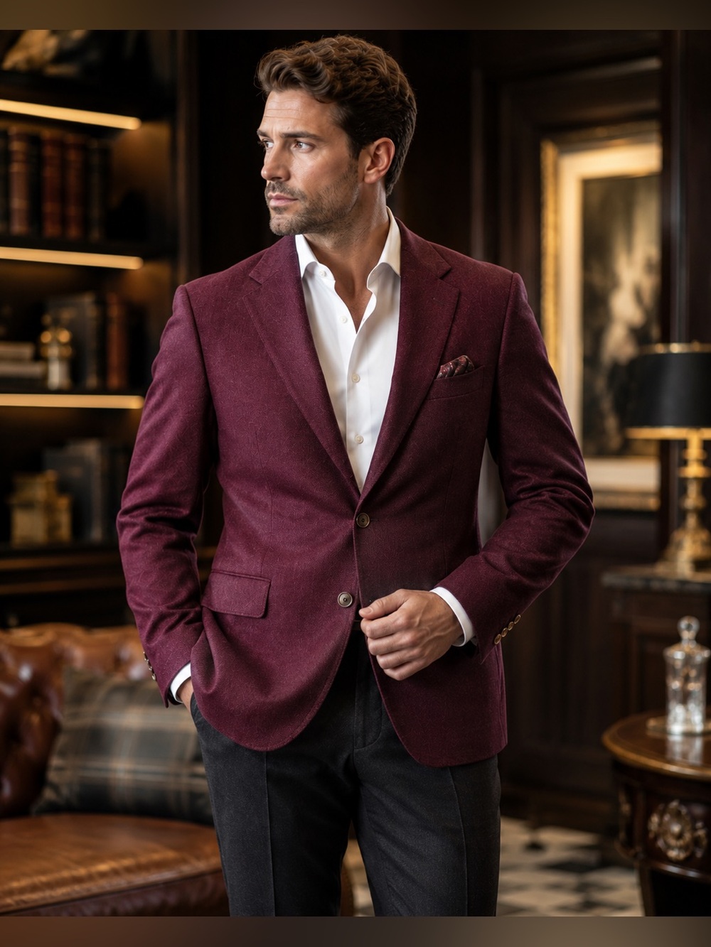 Loro Piana Nordstrom 100% Camelhair Burgundy Timeless Blazer Sport Coat 41R